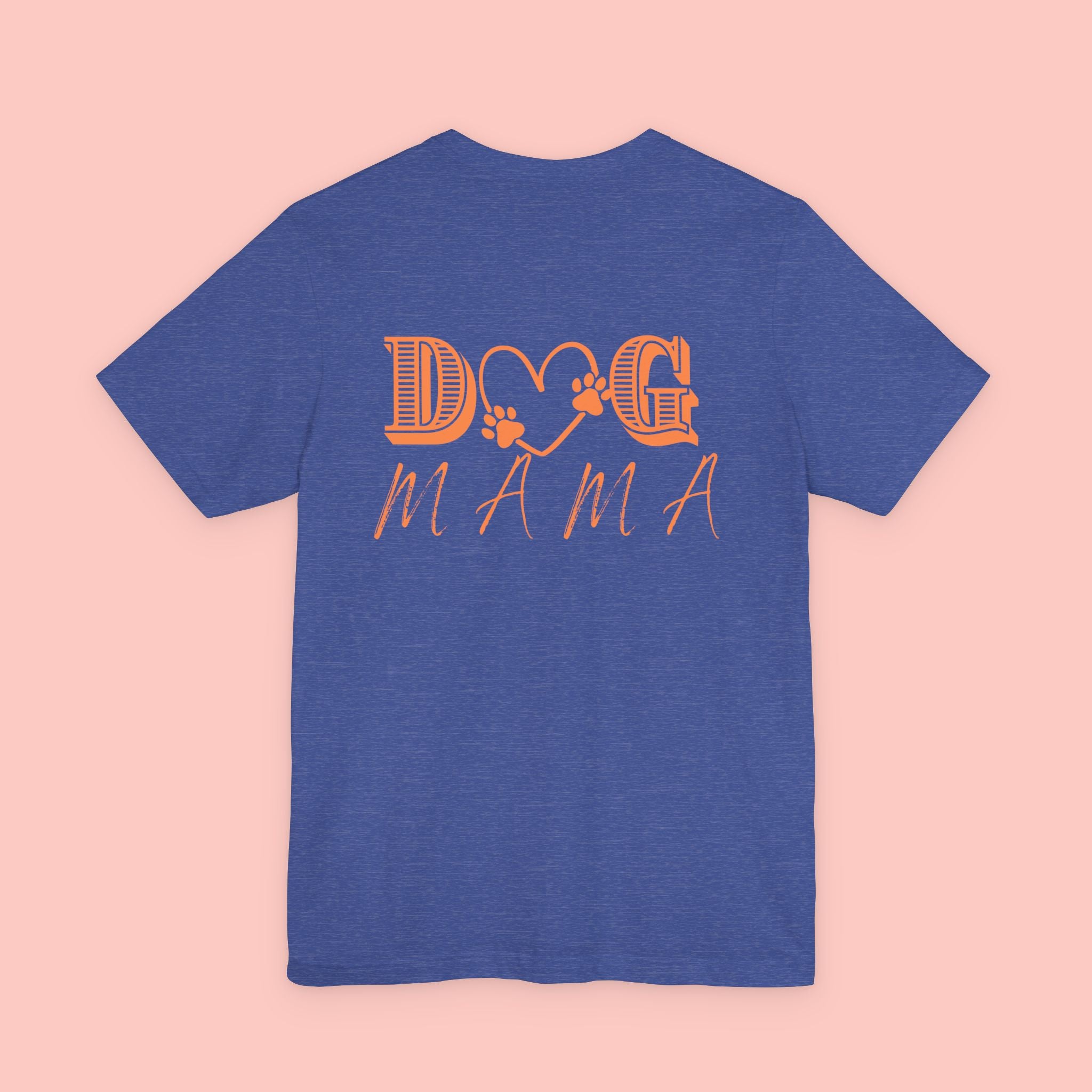 Dog Mama Tee — Retro Heart & Paw Graphic Short Sleeve Shirt