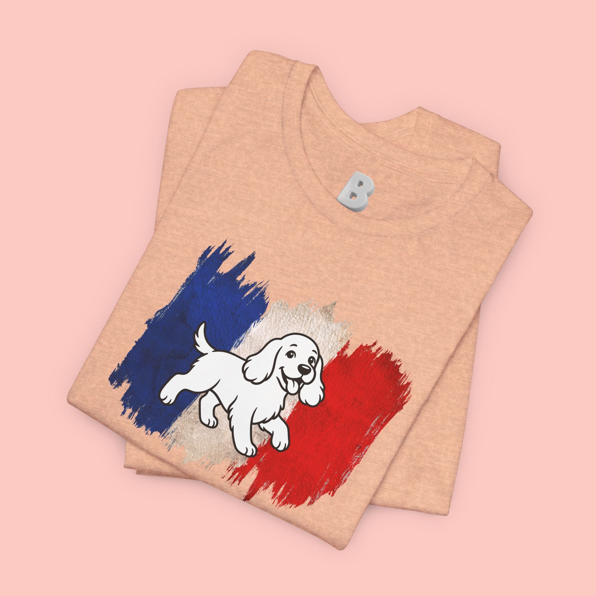 Love Your Dog Like Me T-Shirt — French Flag Heart Puppy Tee