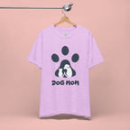 Dog Mom T‑Shirt — Paw Print with Dog & Puppy Graphic