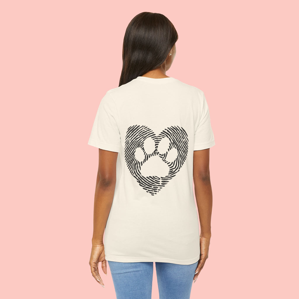 T-Shirt — Heart Pawprint Fingerprint Design (Pet Lover Gift)