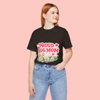 Proud Dog Mom Tee – Floral Retro Heart Design