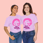 All Smiles Mom's Rules T-Shirt — Cute Pink Dog Graphic Tee for Moms & Pet Lovers