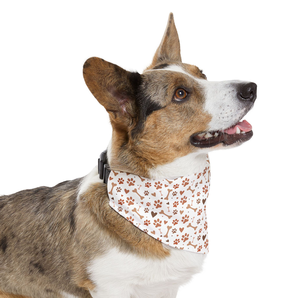 Floral Paw Print Pet Bandana Collar — Cute Spring Dog & Cat Accessory