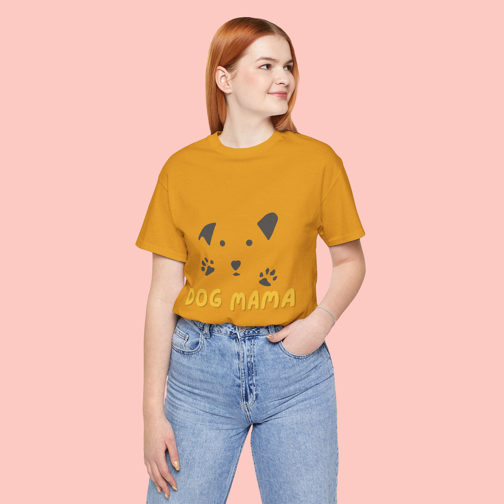 Dog Mama Graphic Tee — Cute Paw Print Dog Face T-Shirt for Dog Lovers