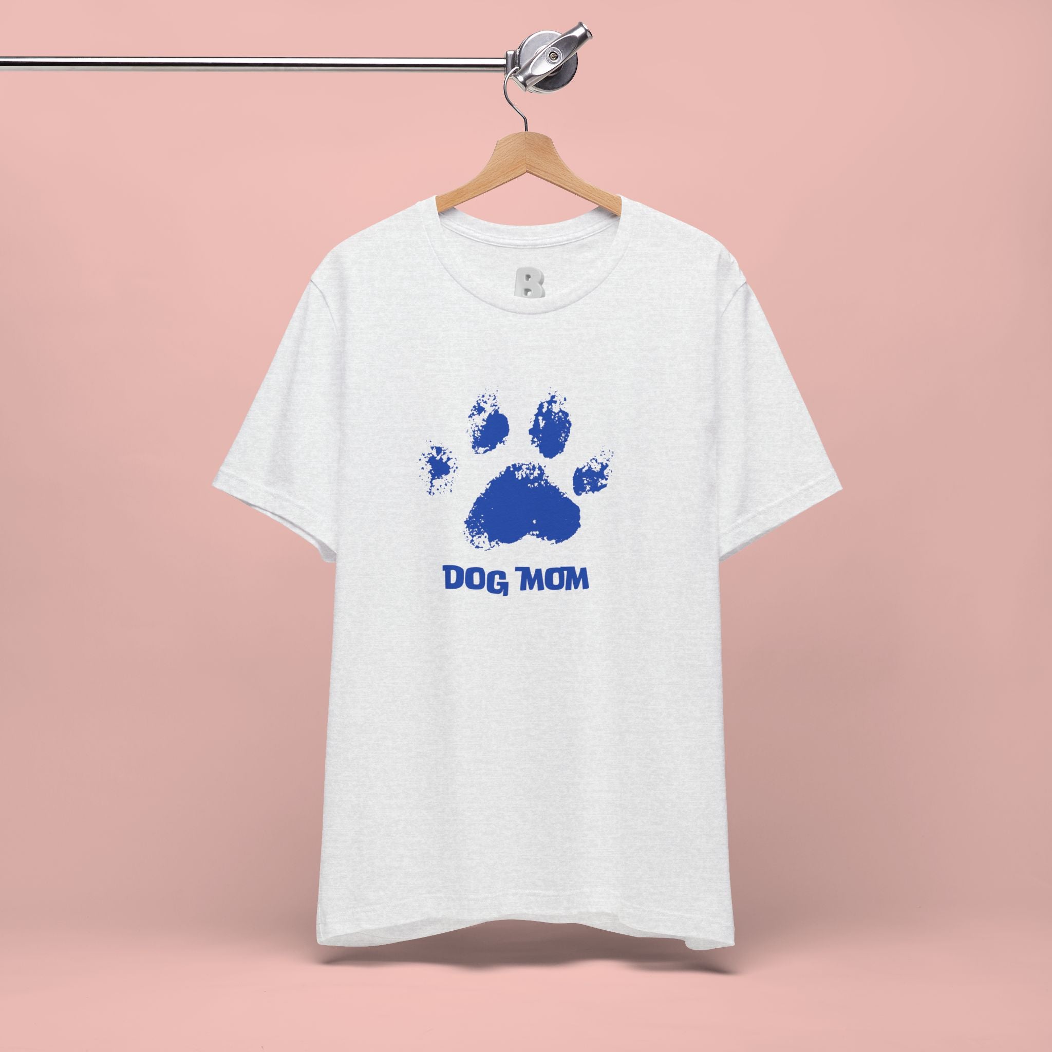 Dog Mom Paw Print T-Shirt — Distressed Blue Design