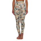Dog Paw & Bone High-Waisted Yoga Leggings — 'Woof' Patterned Activewear
