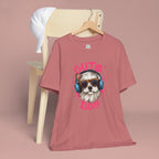 Cute Dog Tee — Headphones Puppy Graphic T-Shirt