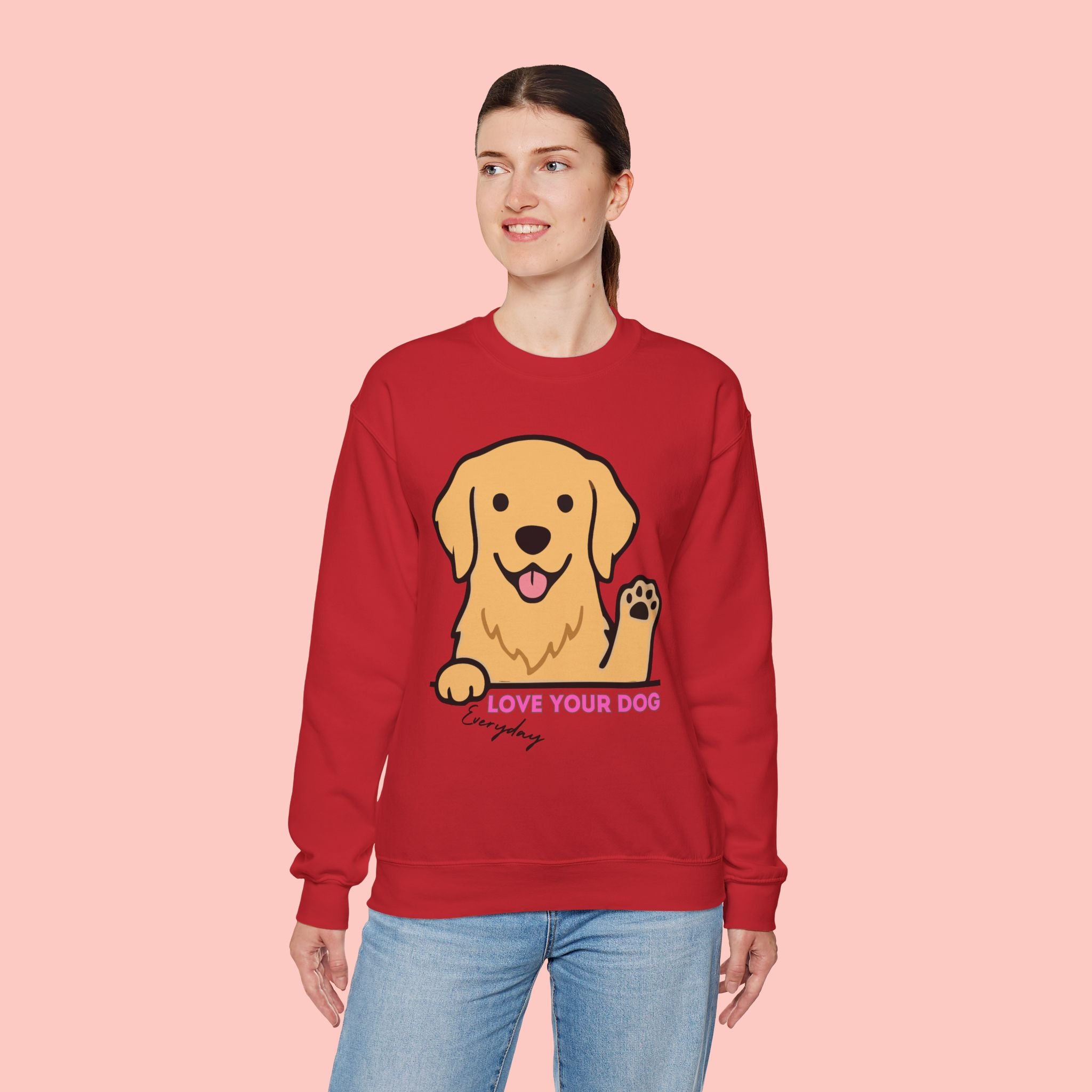 Golden Retriever "Love Your Dog Everyday" Sweatshirt - Cute Pet Lover Crewneck