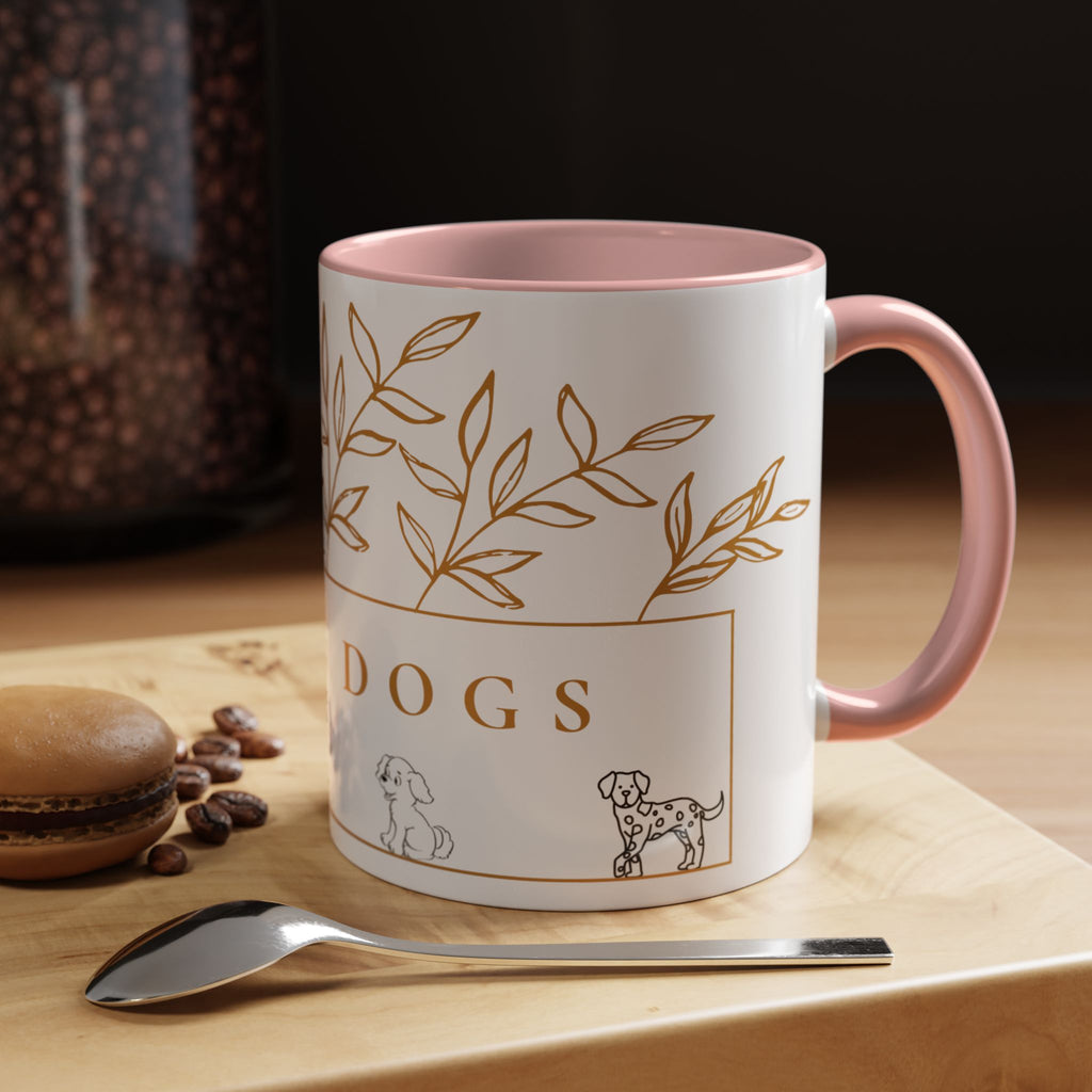 I Love Dogs Accent Coffee Mug — Gold Leaf Dog Lover Ceramic Mug (11oz & 15oz)
