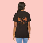 Dog Mama Tee — Retro Heart & Paw Graphic Short Sleeve Shirt