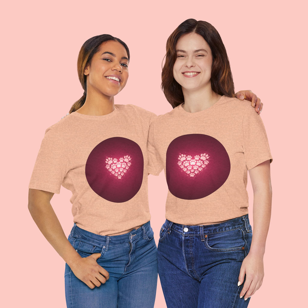 Paw Print Heart T‑Shirt — Cute Pet Lover Tee
