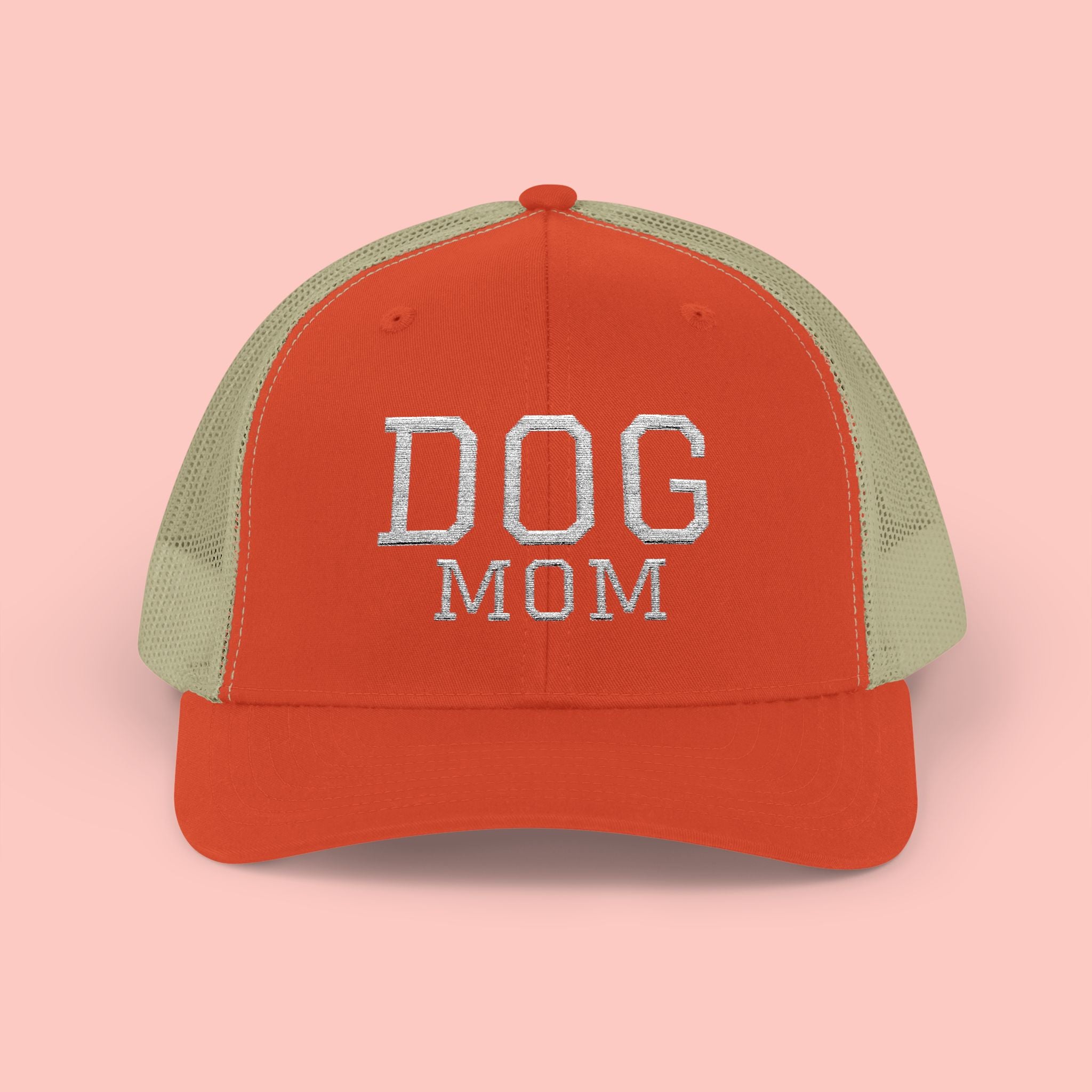 Dog Mom Trucker Cap — Rhinestone Lettering Snapback Hat