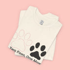 Two Paws, One Mom T-Shirt – Cute Dog Mom Paw Print Tee