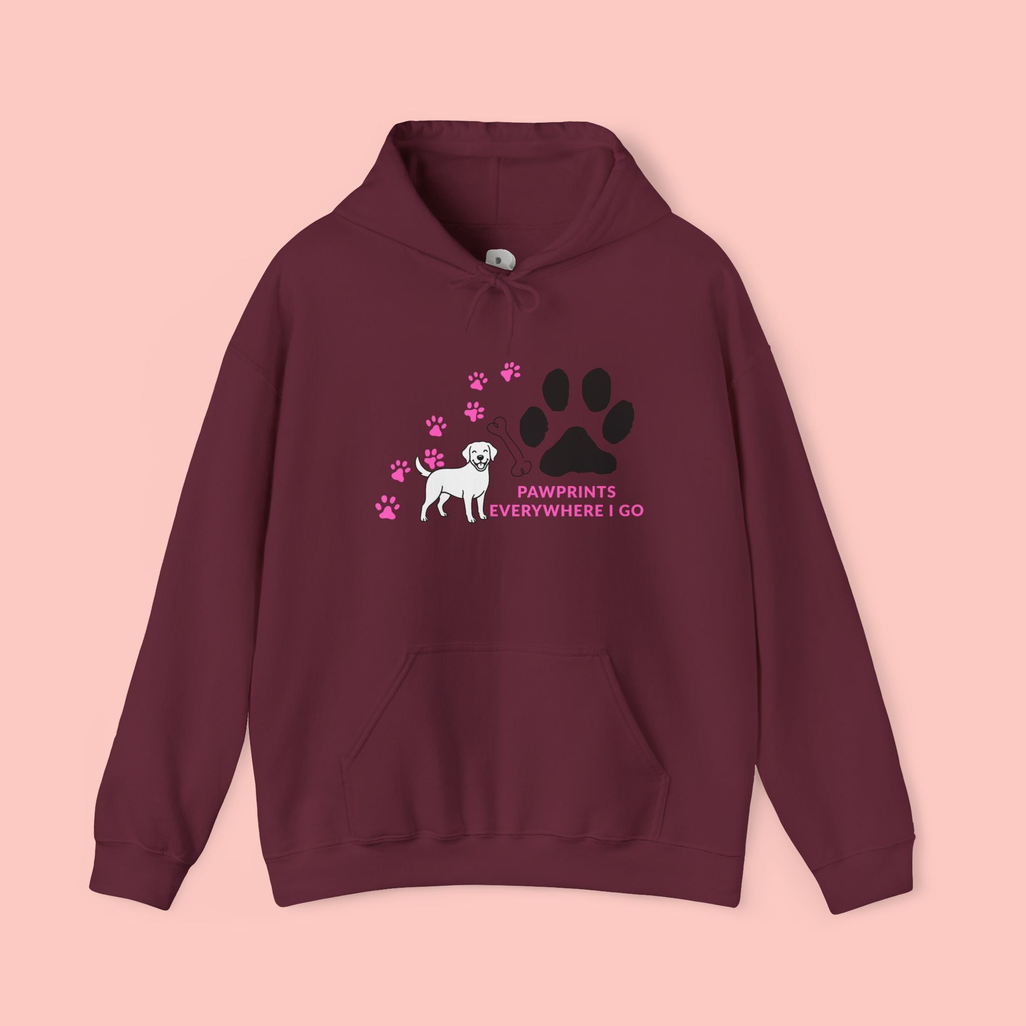 Dog Lover Hoodie — "Pawprints Wherever I Go" Pullover