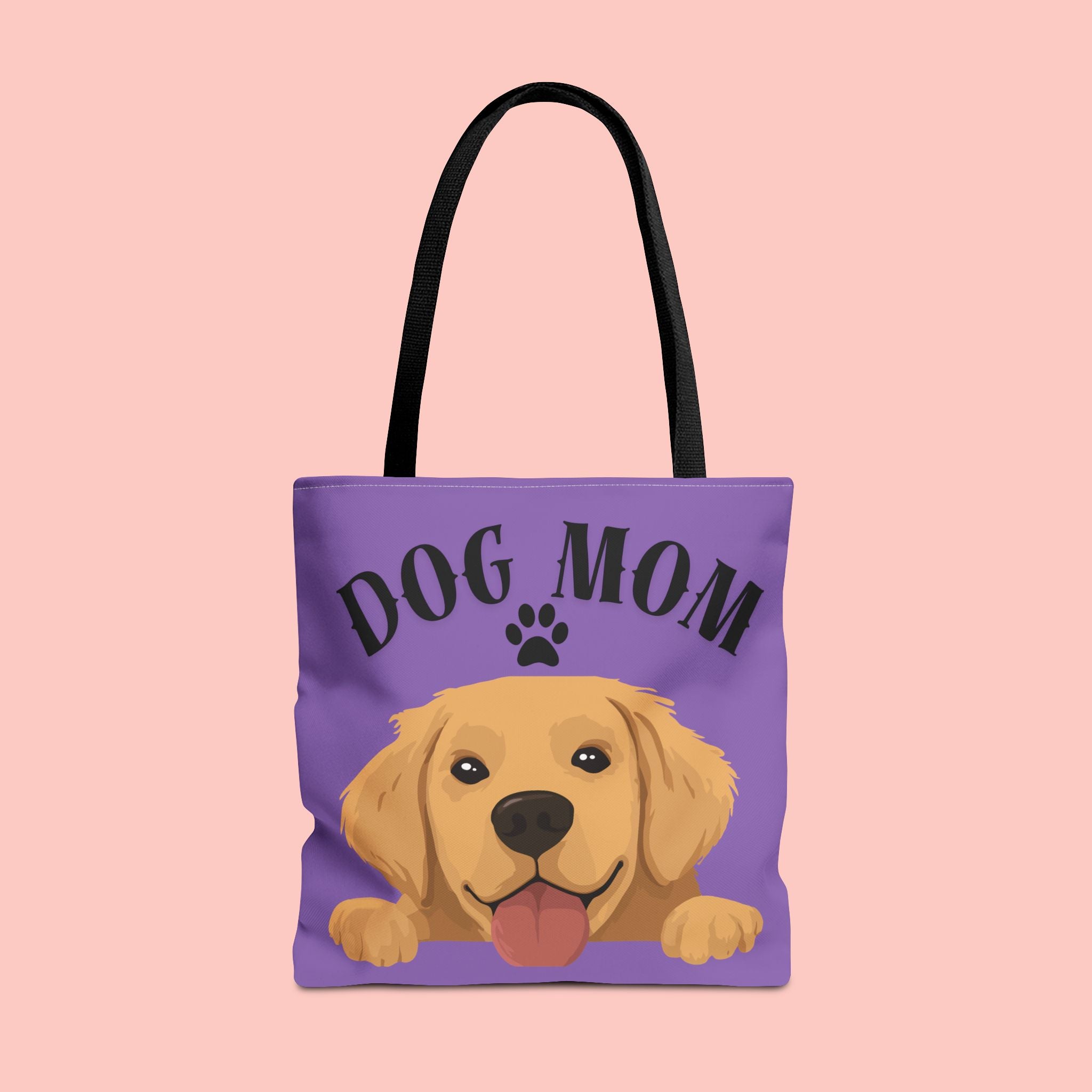 Dog Mom Tote Bag — Cute Golden Retriever Paw Print All-Over-Print Tote