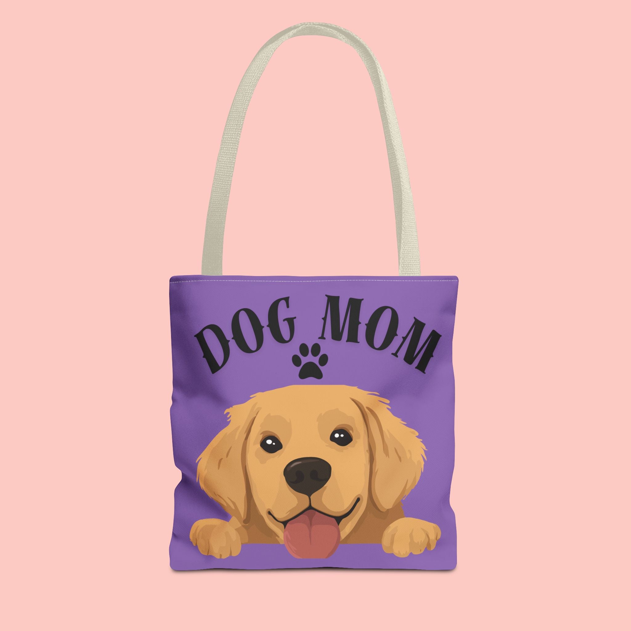 Dog Mom Tote Bag — Cute Golden Retriever Paw Print All-Over-Print Tote