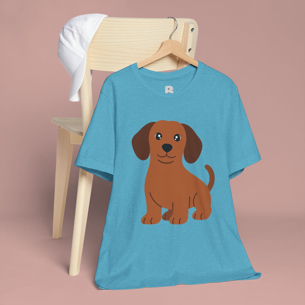 Dachshund Puppy Graphic T-Shirt — Cute Brown Dog Tee
