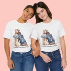 Cuddles Over Everything Tee — Boy Hugging Dog Animal Lover T-Shirt