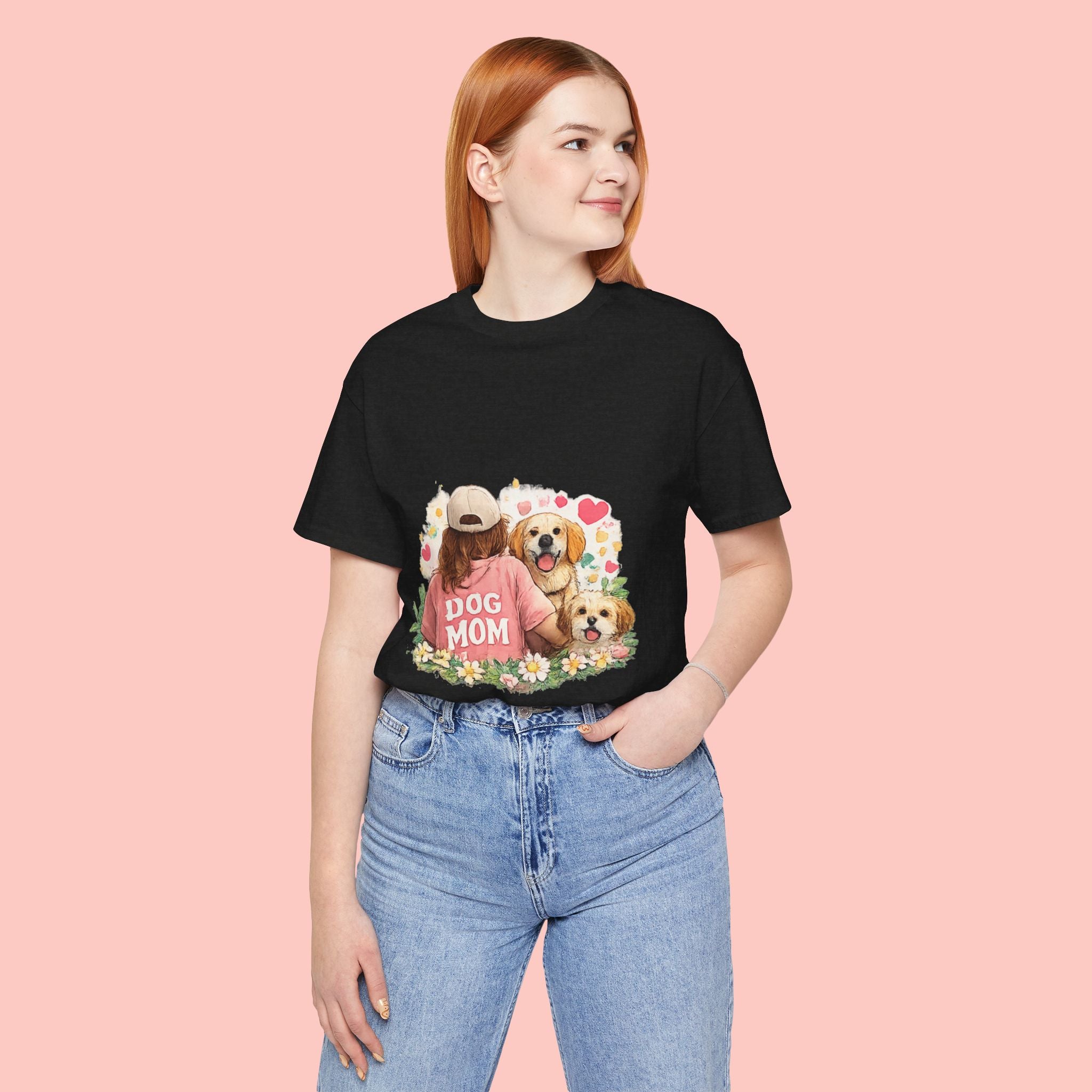 Dog Mom T-Shirt — Cute Floral Puppy Tee for Dog Lovers