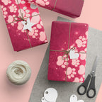 Valentine Heart Lights Wrapping Paper Roll - Romantic Burgundy Gift Wrap