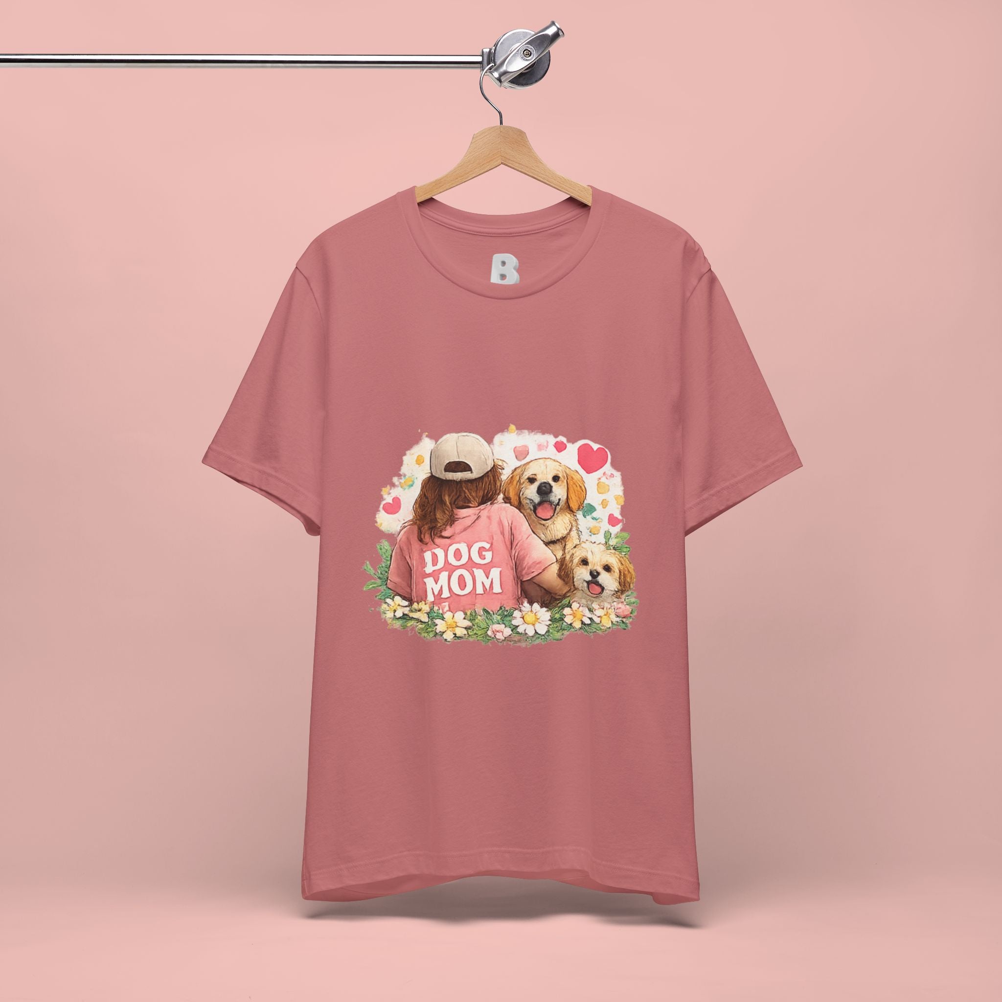 Dog Mom T-Shirt — Cute Floral Puppy Tee for Dog Lovers