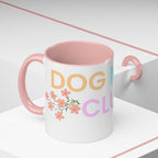 Dog Mom Club Accent Coffee Mug – Colorful Paw Print 11/15oz