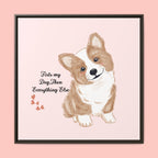 Framed Canvas Print — "First My Dog, Then Everything Else" Corgi Wall Art
