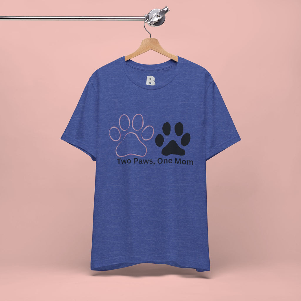 Two Paws, One Mom T-Shirt – Cute Dog Mom Paw Print Tee