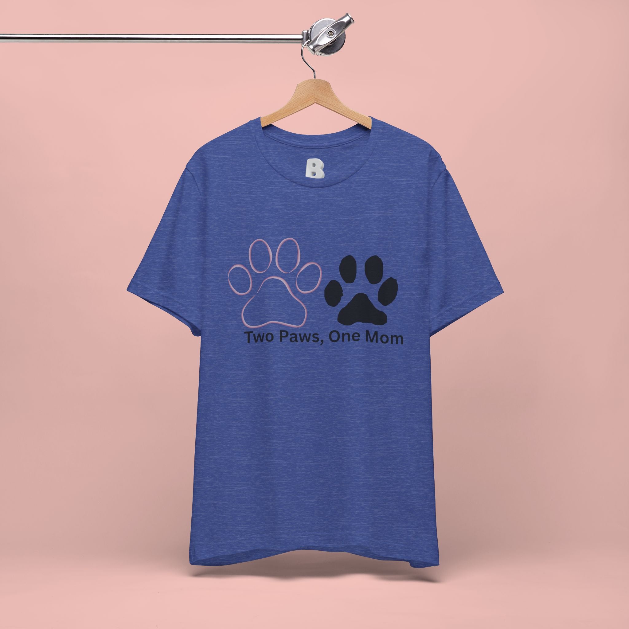 Two Paws, One Mom T-Shirt – Cute Dog Mom Paw Print Tee