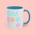 Dog Mom Club Accent Coffee Mug – Colorful Paw Print 11/15oz