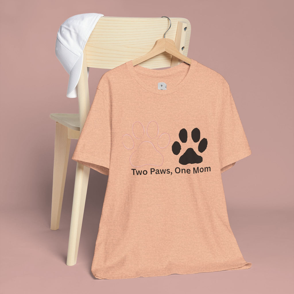 Two Paws, One Mom T-Shirt – Cute Dog Mom Paw Print Tee