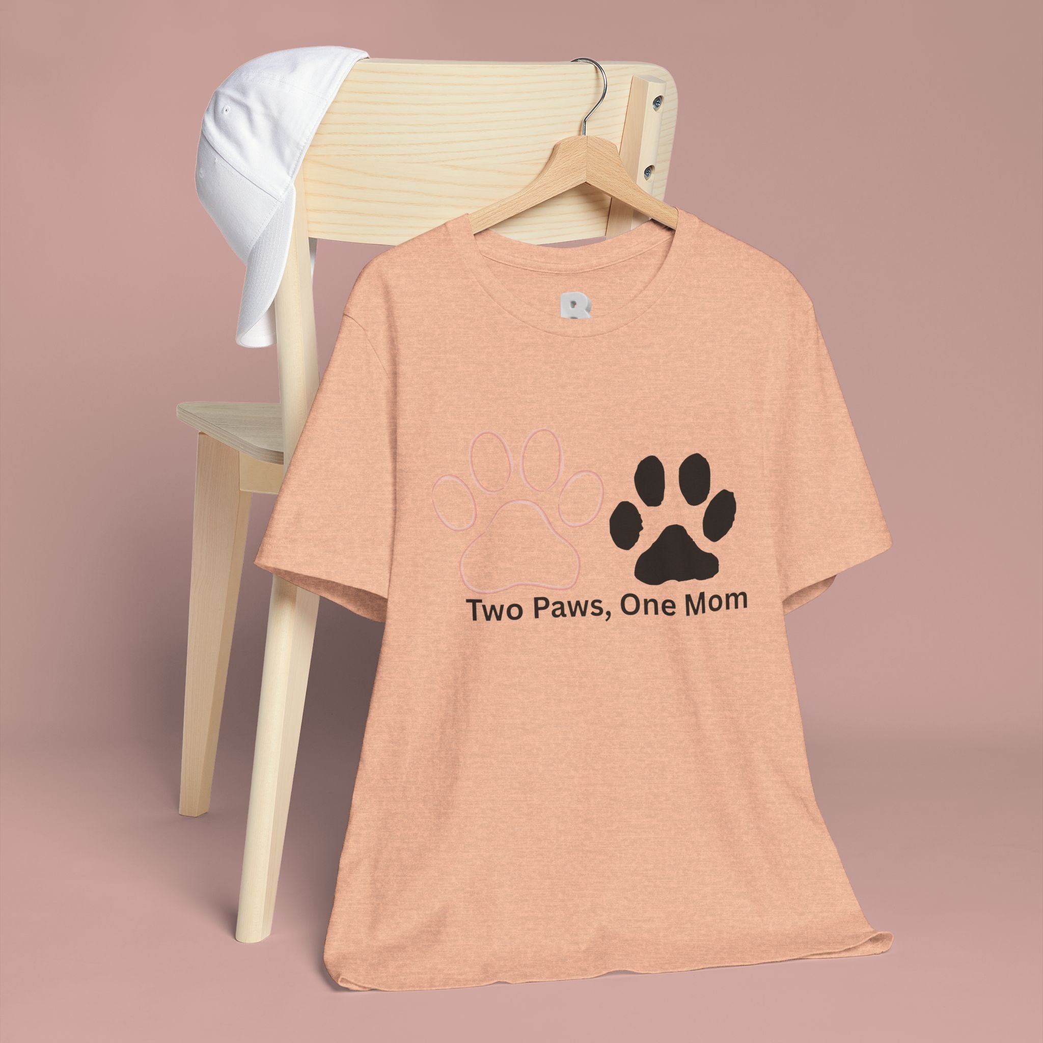 Two Paws, One Mom T-Shirt – Cute Dog Mom Paw Print Tee