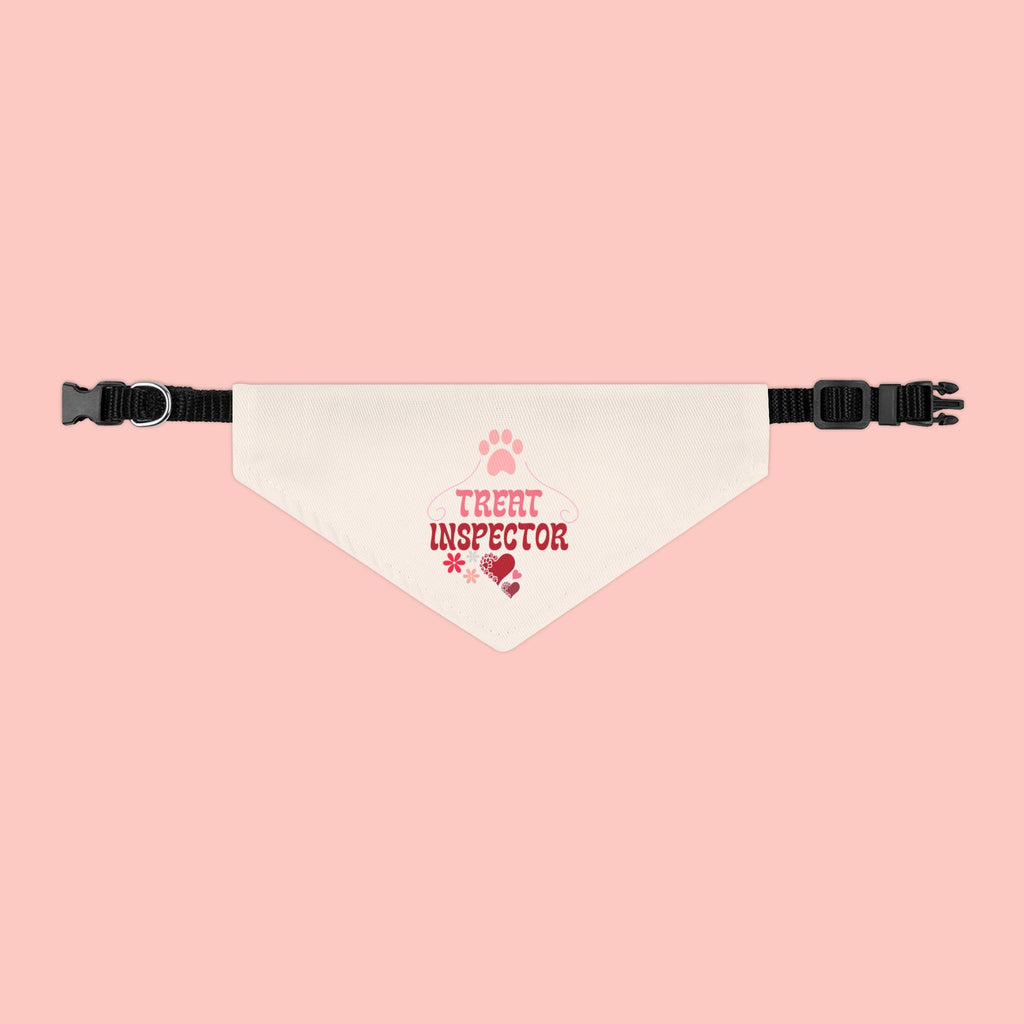 Pet Bandana Collar - "Treat Inspector" Paw Print Dog Bandana for Puppies & Small Dogs