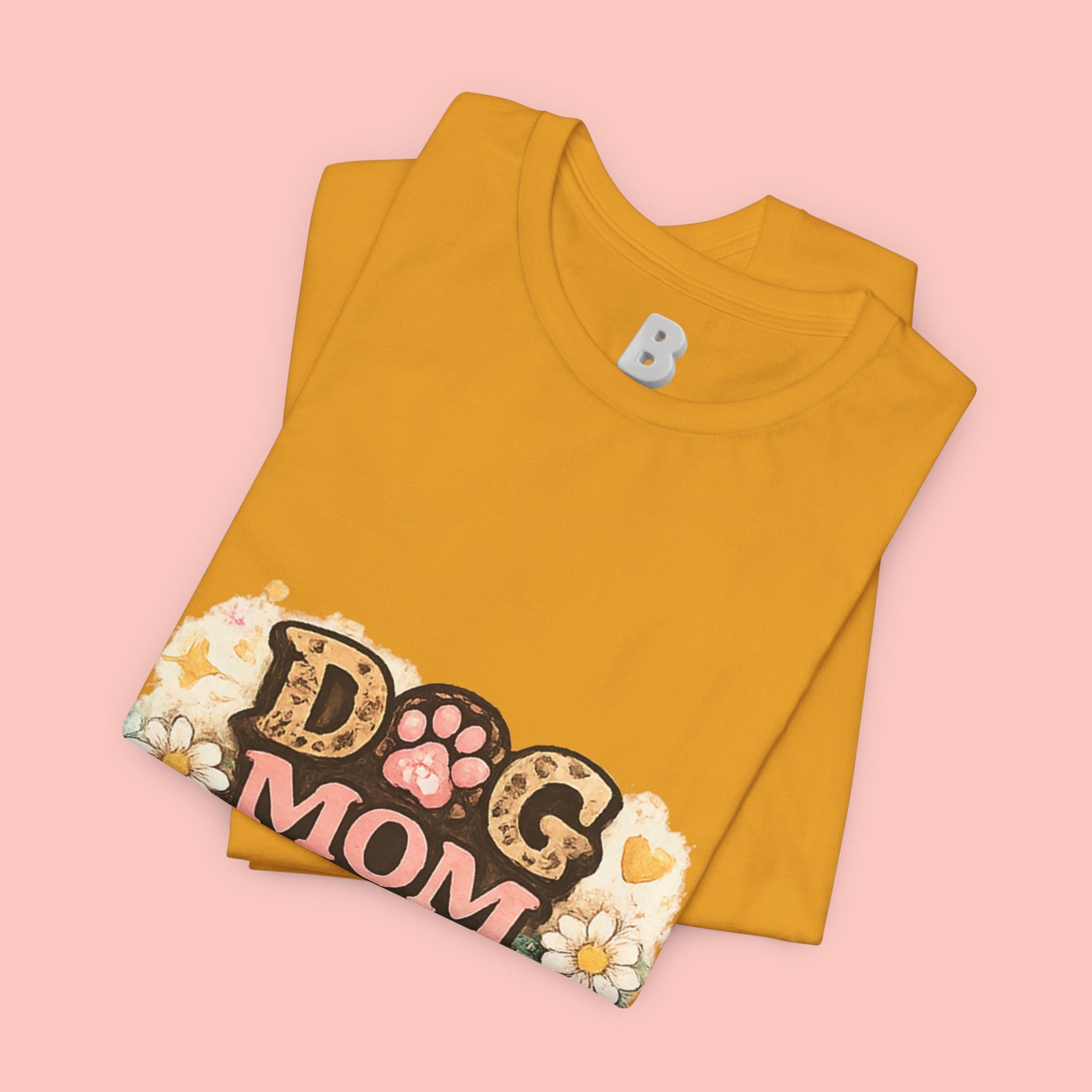 Dog Mom Forever T‑Shirt — Floral Paw Print Tee for Pet Lovers
