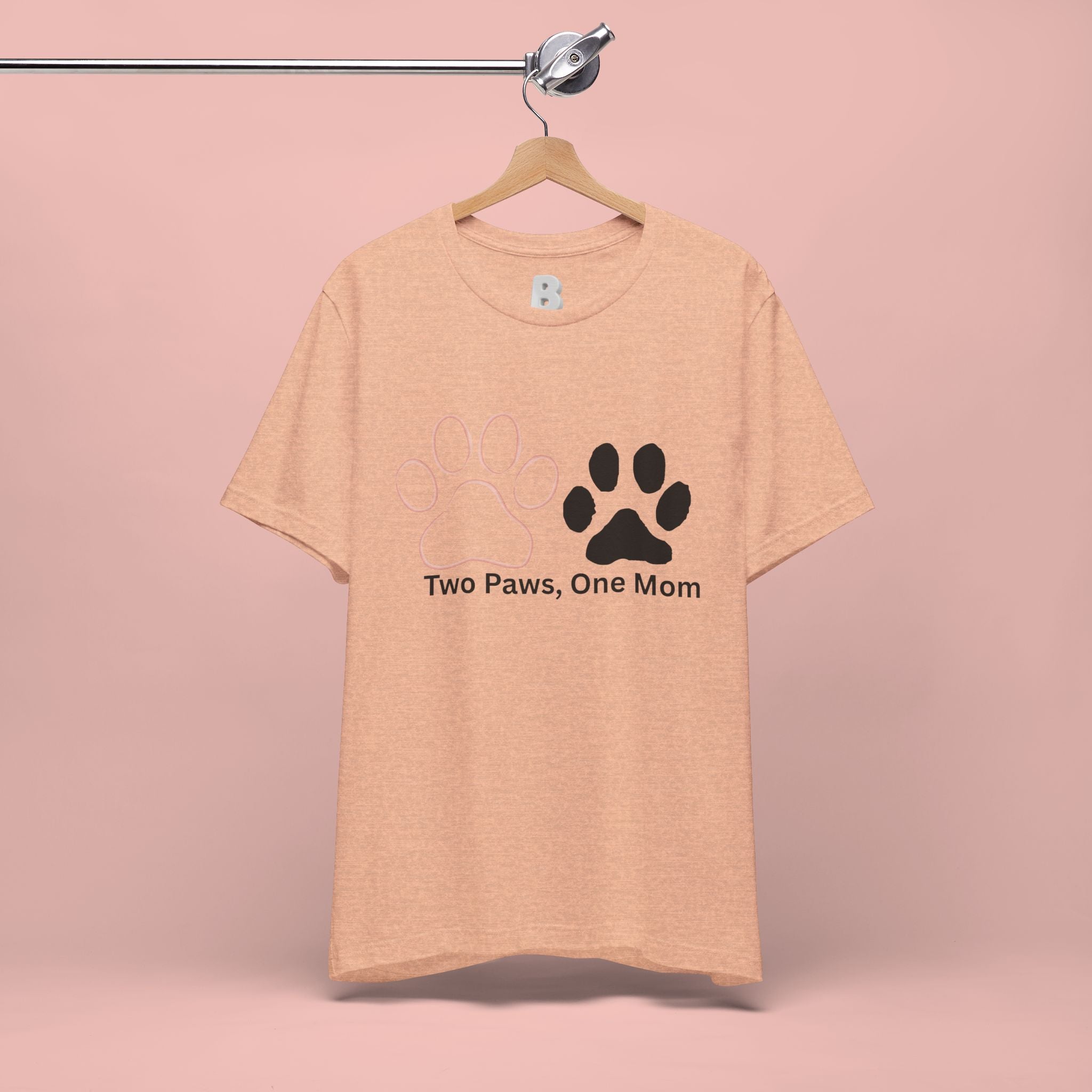 Two Paws, One Mom T-Shirt – Cute Dog Mom Paw Print Tee