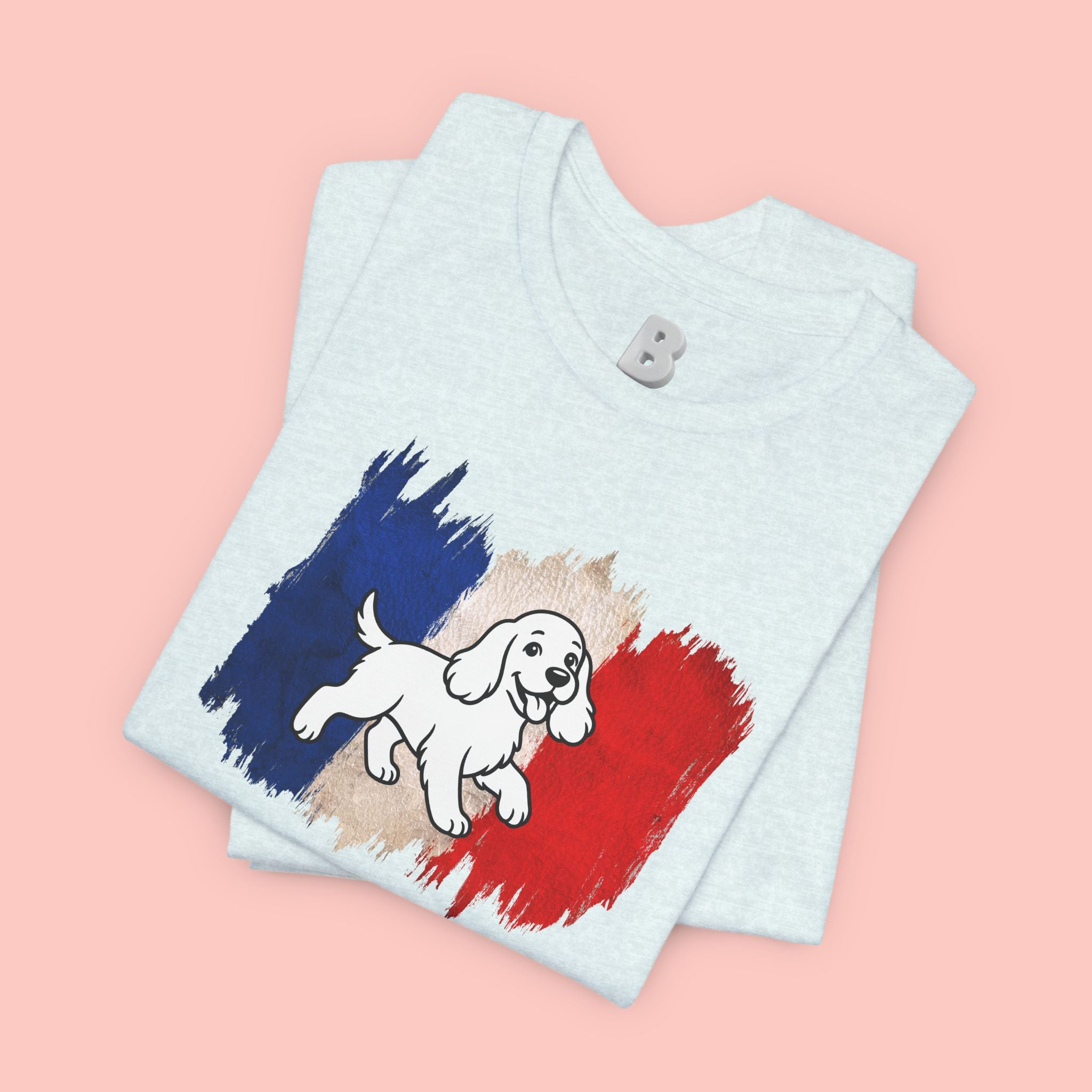 Love Your Dog Like Me T-Shirt — French Flag Heart Puppy Tee