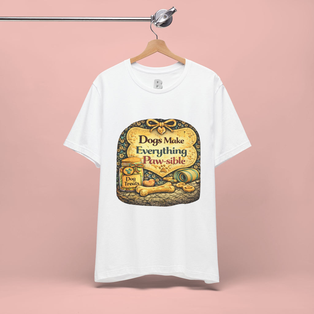 Dog Lover T‑Shirt – "Dogs Make Everything Paw‑sible" Vintage Pet Rescue Tee