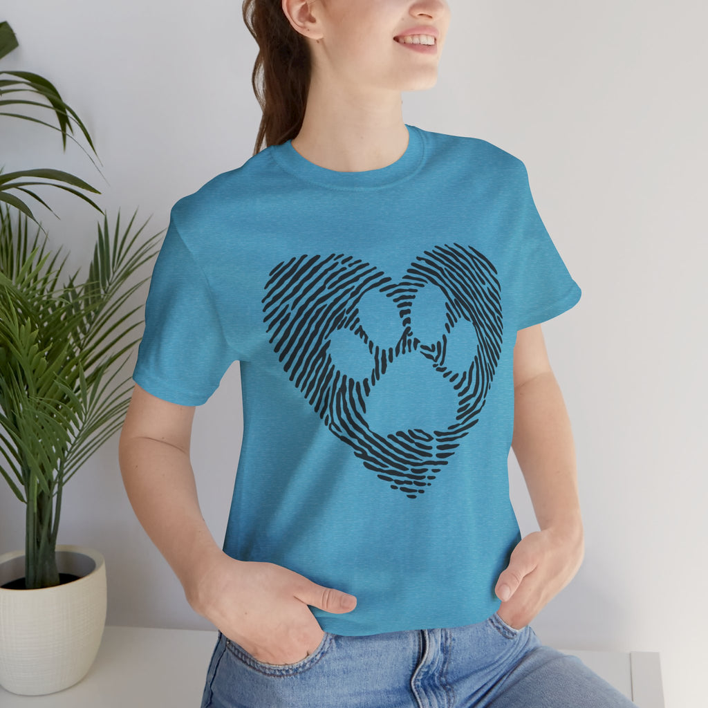 Fingerprint Heart Paw T-Shirt — Dog Paw Love Tee