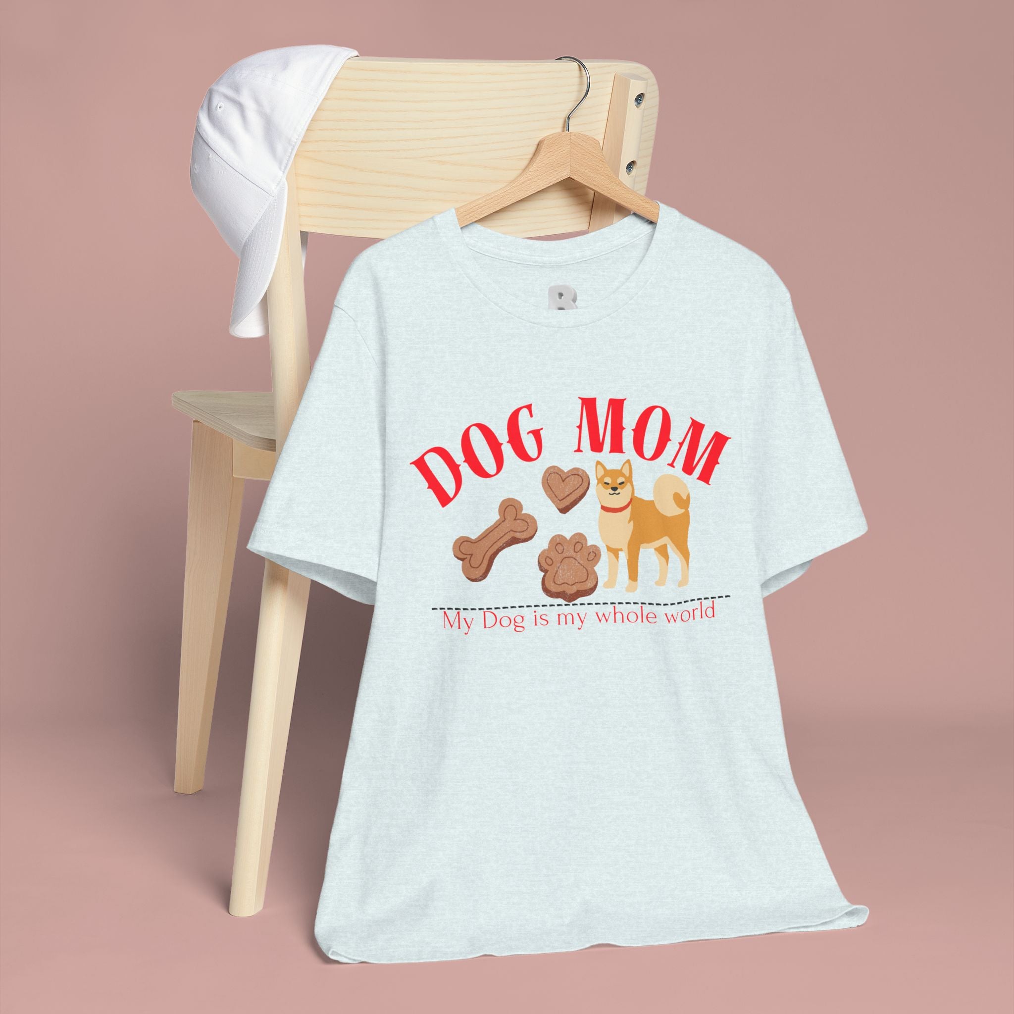 Dog Mom T-Shirt — Cute Shiba & Treats “My Dog Is My Whole World” Tee