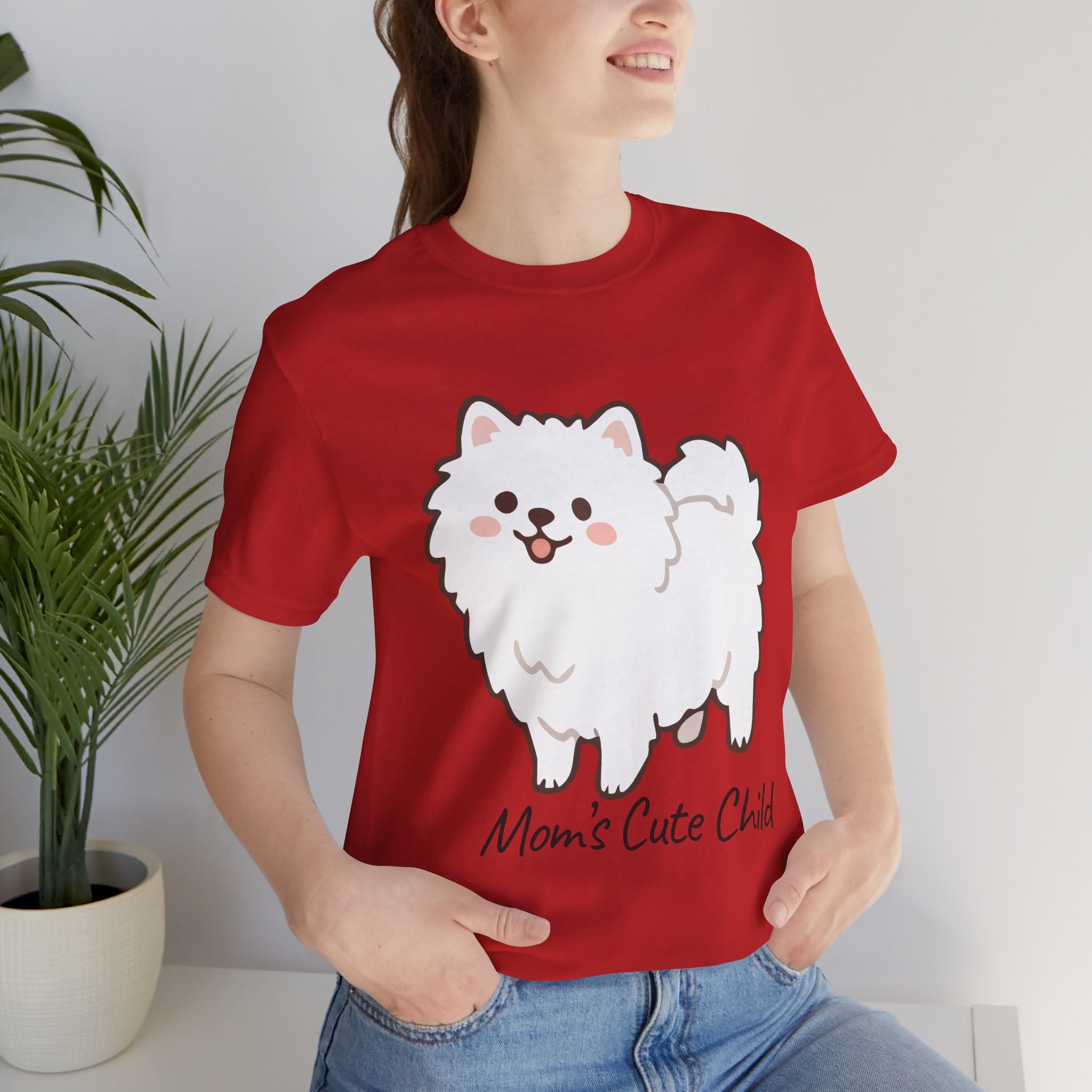 Cute Fluffy Pomeranian Tee — "Mom's Cute Child" Dog T-Shirt