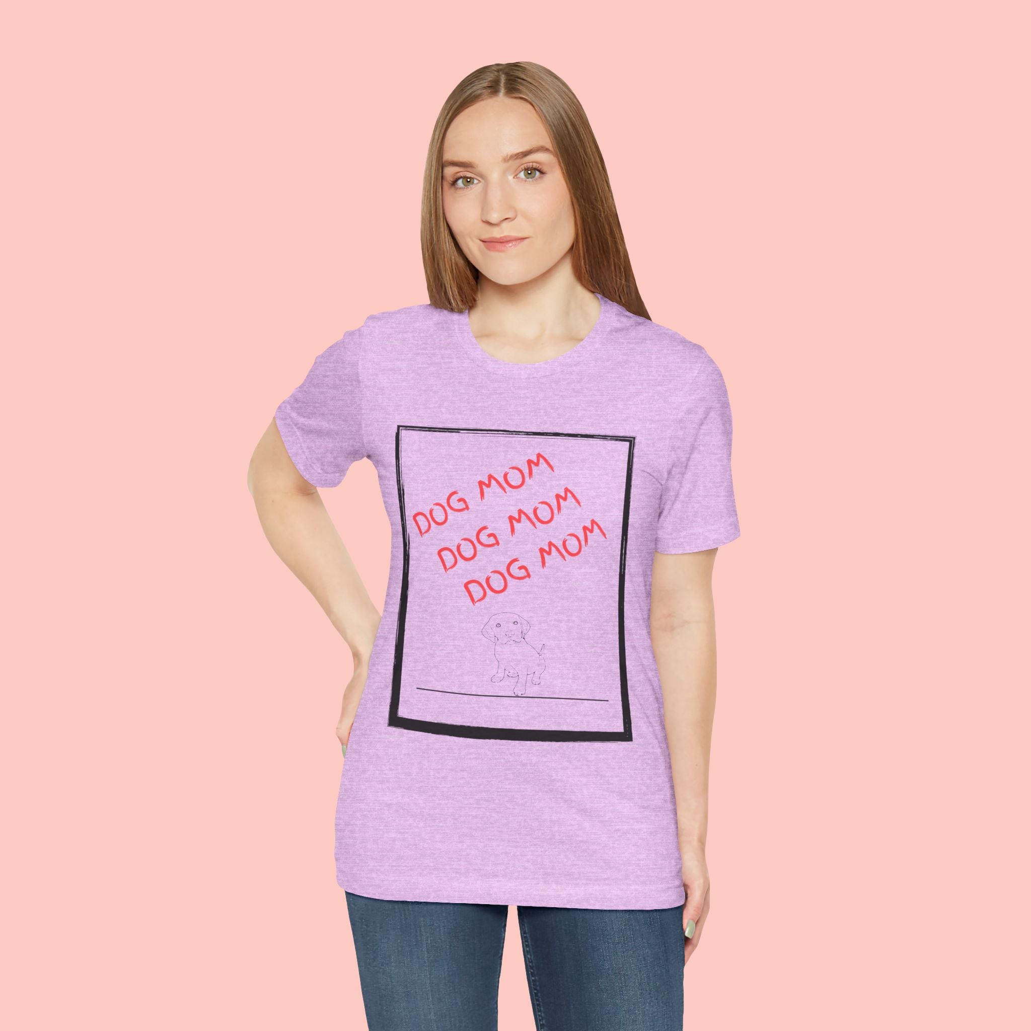 Dog Mom Graphic Tee — 'Dog Mom Dog Mom Dog Mom' Casual Pet Lover T-Shirt