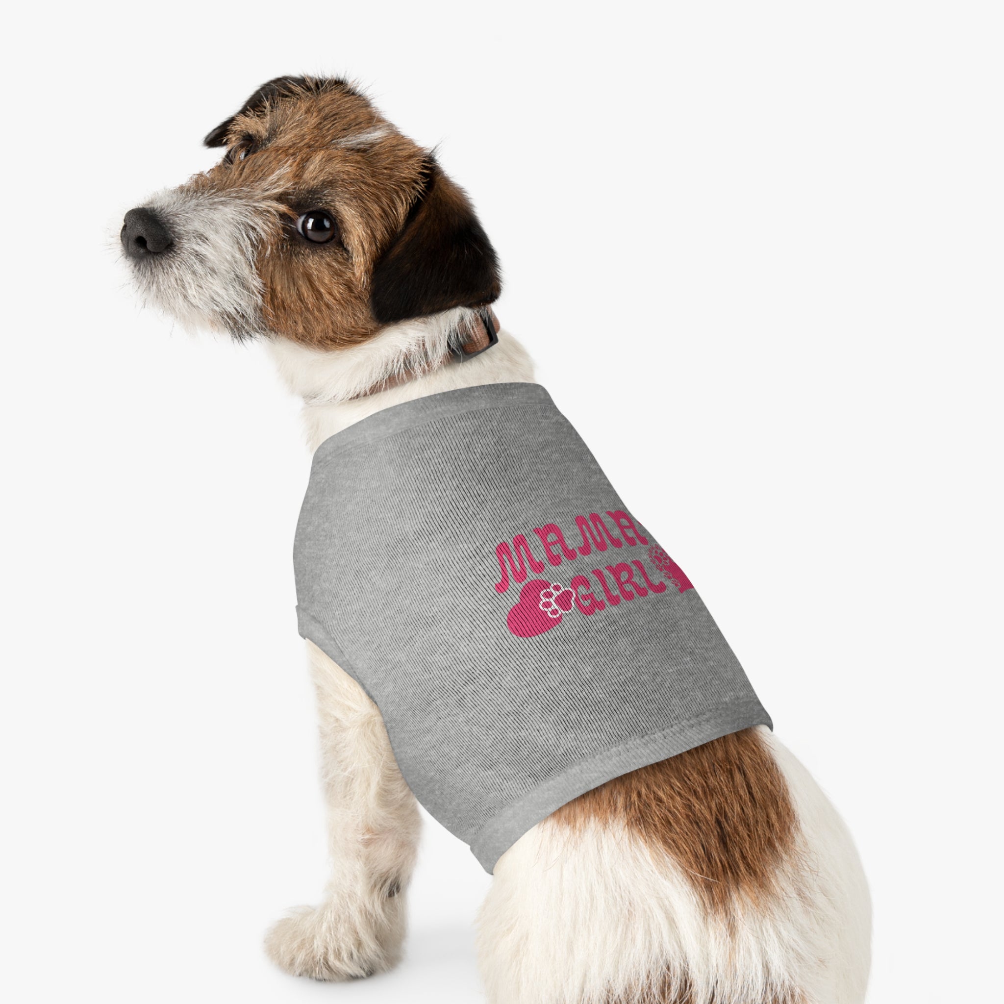Mama's Girl Pet Tank Top — Pink Heart & Paw Dog Shirt