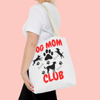 Dog Mom Club Tote Bag – Cute Paw Print Canvas Tote for Dog Lovers