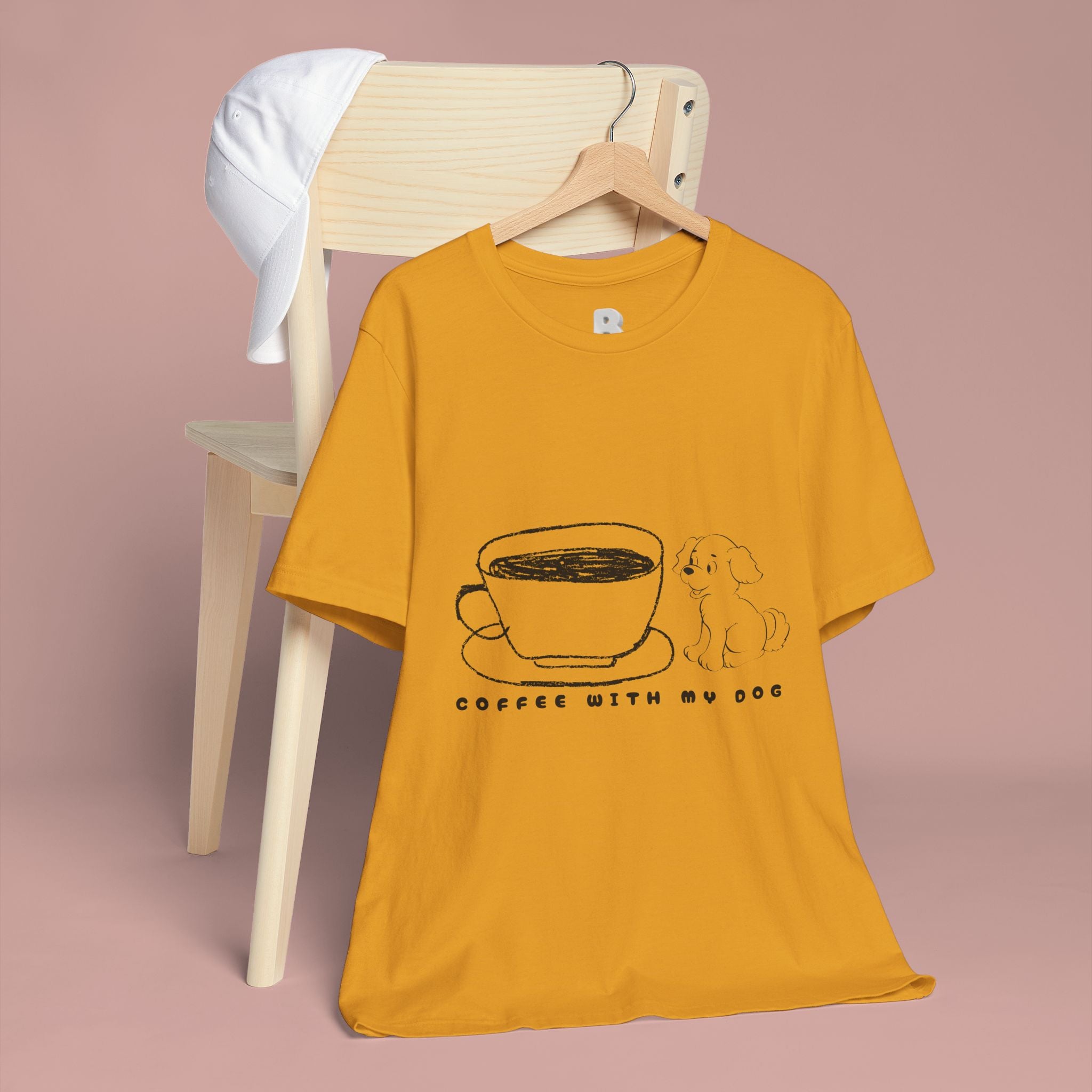 Coffee With My Dog T‑Shirt — Cute Minimalist Dog & Coffee Tee