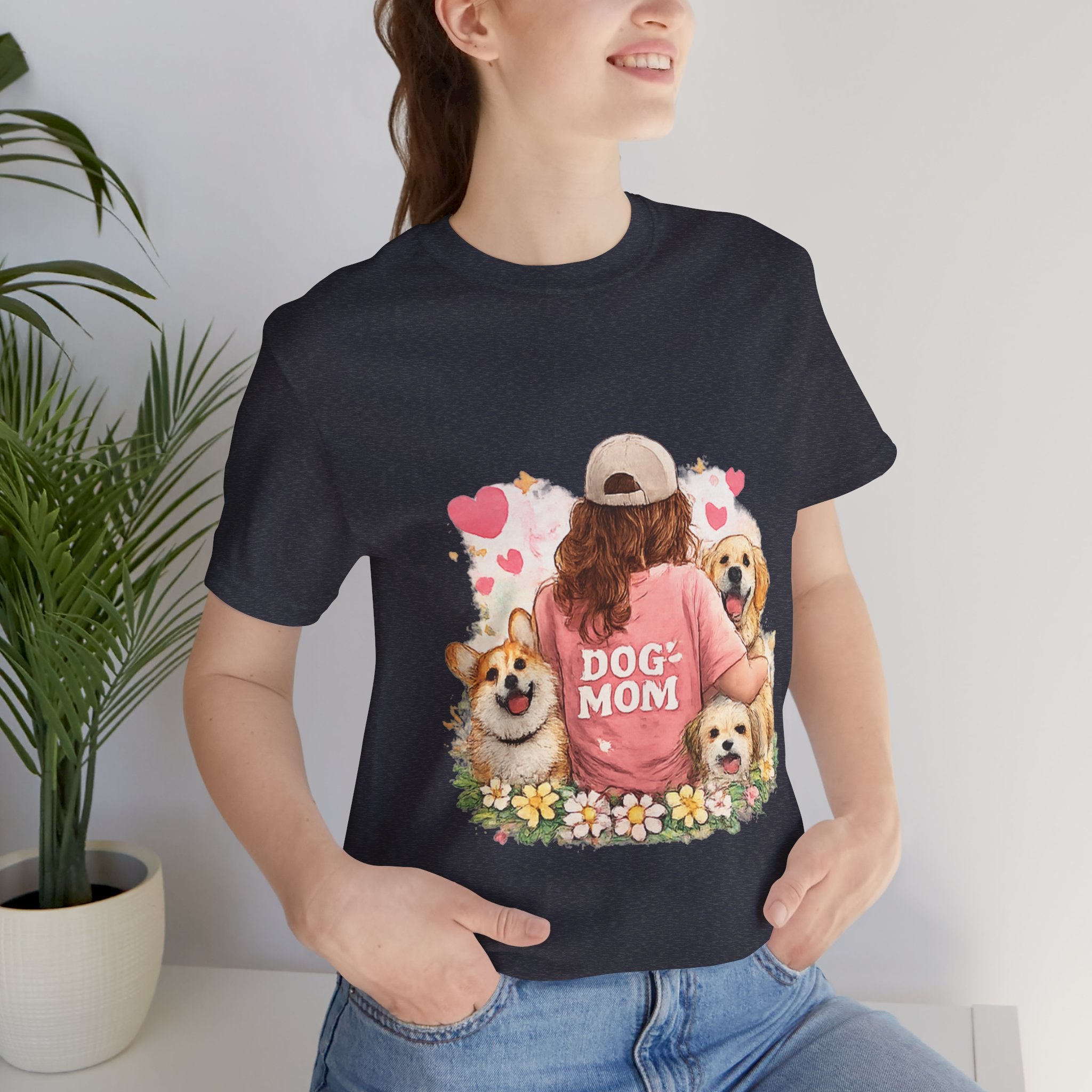 Dog Mom T-Shirt - Cute Woman with Dogs Graphic Tee
