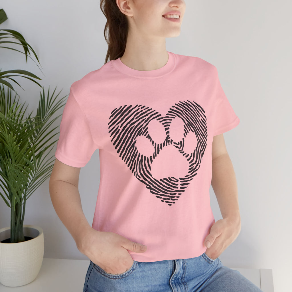 Fingerprint Heart Paw T-Shirt — Dog Paw Love Tee
