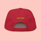 Dog Mom Flat Bill Cap — Embroidered Gold Sparkle