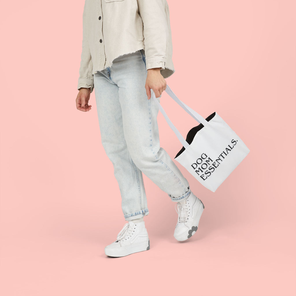 Dog Mom Essentials Canvas Tote — Funny Dog Mom Gift Tote Bag