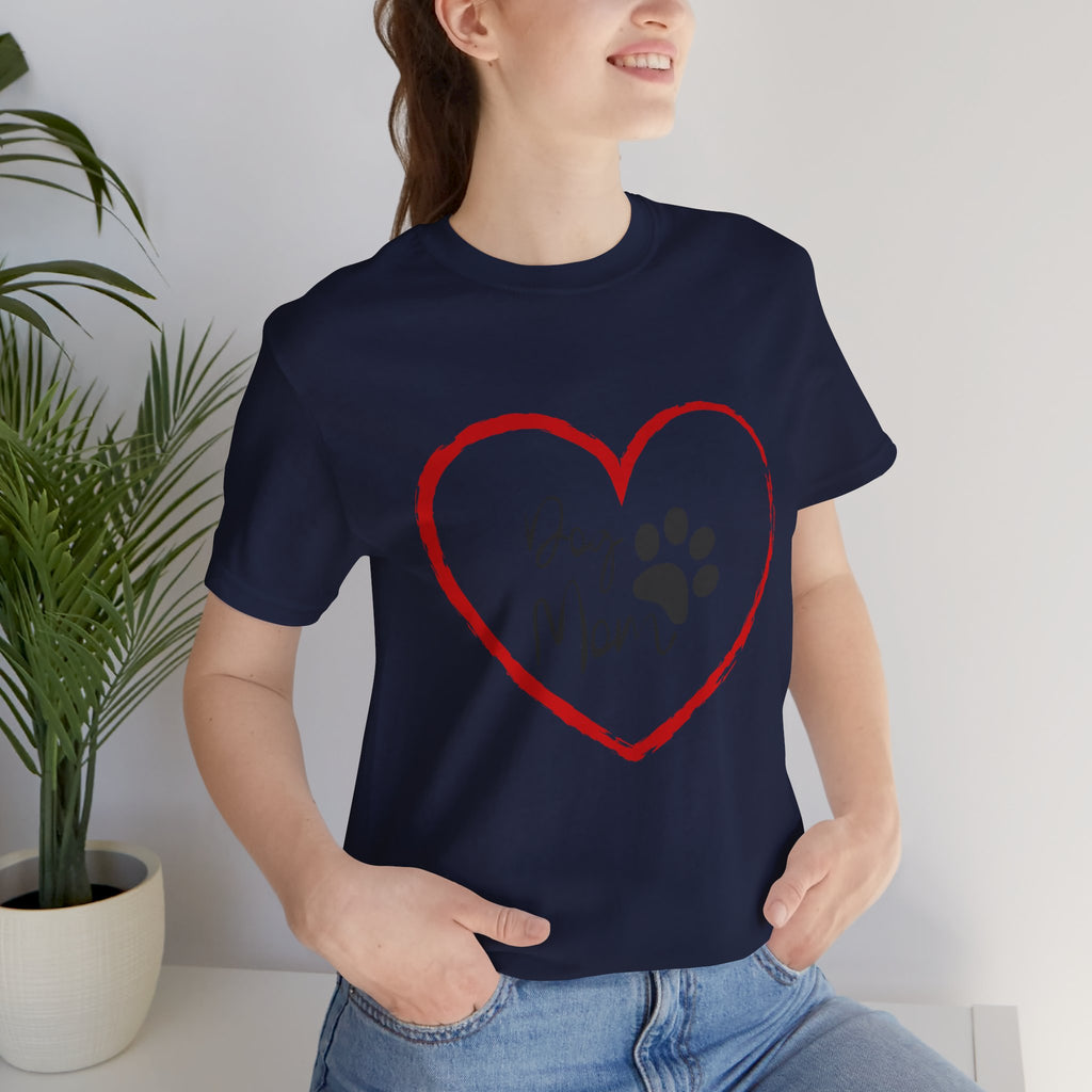 Dog Mom Heart Paw T‑Shirt