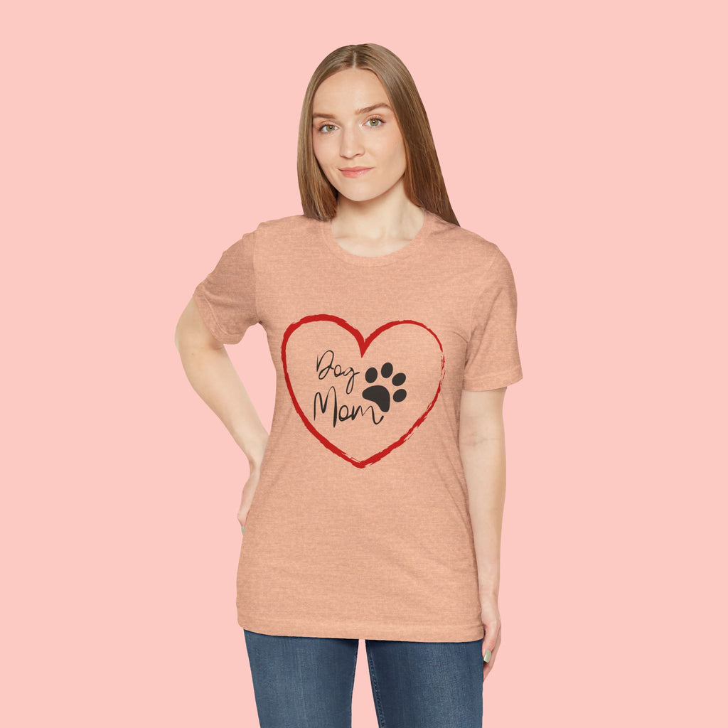 Dog Mom Heart Paw T‑Shirt